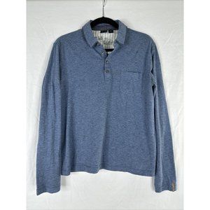 Hugo Boss Long Sleeve Polo Shirt Mens Size M Blue Pocket Slim Fit Casual